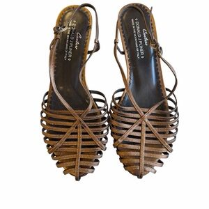 Donald J. Pliner Brown Strappy Sandals